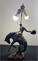 Bronze Bucking Cowboy Lamp