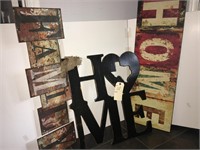 LARGE METAL HOME/FAMILY SIGN WOOD HOME SIGN