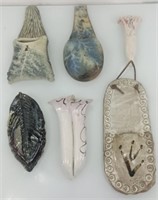 Art pottery wall pockets. 6"-12"