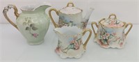 Vintage floral china tea set and sm. pitcher
