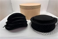 Black Hats By Sunnyland & Hat Box