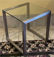 Ethan Allen Metal & Glass Side Table