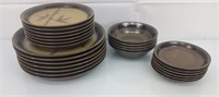 25pc Mikasa Stone Mountain plates & Bowls