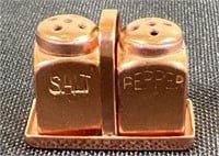 Miniature Copper Salt & Pepper Shakers in