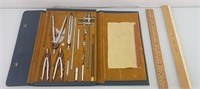 Vintage Drafting set and rulers