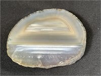 Agate Thick Slice Polished Front w/ Natural Rind