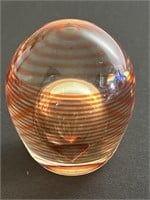 Amber Horizontal Stripe Glass Paperweight