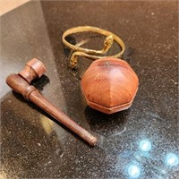 Wood Pipe, Grinder, & Snake Bracelet