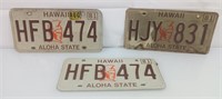 Vintage Hawaii license plates