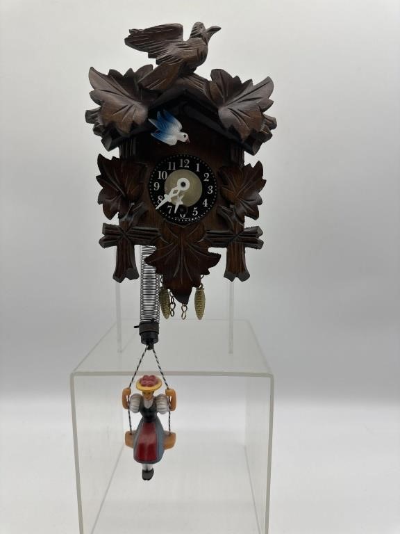 Novelty Cuckoo Clock w/ Maple Leaves & Birds