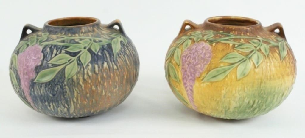 Two Roseville Pottery 7" Handled Vases