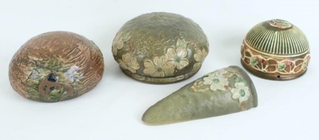 Four Pcs. of Early Roseville Pottery Dogwood