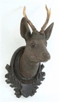 Black Forest Carved Stag Head w/ Glass Eyes