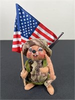 Annalee 1991 Military Soldier Mouse W/ USA Flag
