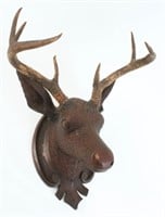 Black Forest Carved Walnut Stag Head