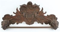 Profusely Carved Victorian Walnut Towel Rack