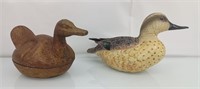 Metal and resin duck figurines
