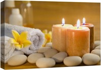 Spa Candle Trio Wall Art - Stones  24x36