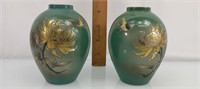 Metal floral vases made in Japan