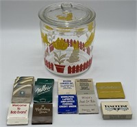 Rabbit Sheep Jar w/ Lid and Assorted Matches
