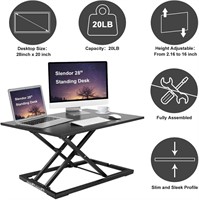 28in Adjustable Standing Desk  Dual Monitor