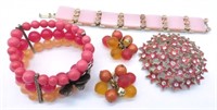 Pink, Red, Orange Jewelry Selection.