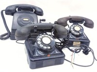Vintage European Black Telephones.