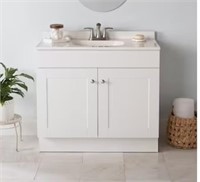 36-in White Single Sink Bathroom Vanity only