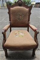 Antique Eastlake needlepoint chair