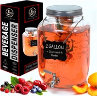 2-Gallon Glass Liquor Decanter Drink Dispenser