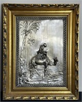 3D Relief Wall Plaque in Wooden Frame Camel