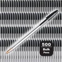 500- Count BIC Cristal Black Pens  Medium.