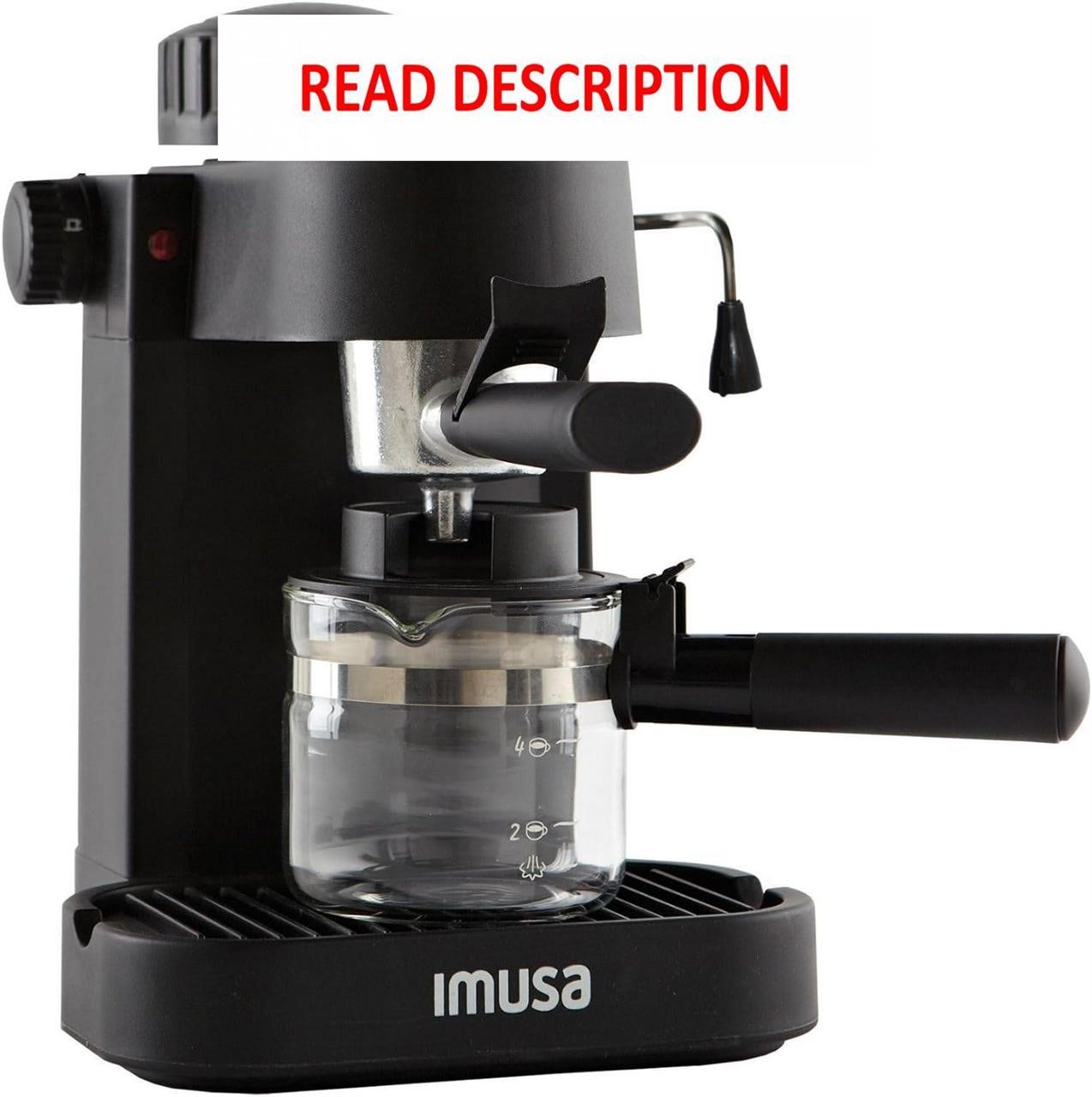 IMUSA 4 Cup Espresso/Cappuccino Maker  Black