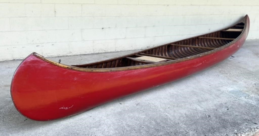 Circa 1920 Old Town Canoe 18 Feet