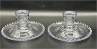 Imperial Glass ‘Candlewick’ Candlesticks (2)