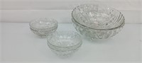 Clear glass bowls 8-1/2" and 4-1/2" 4 pc