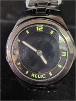 RELIC MENS BLACK WATCH, UNTESTED