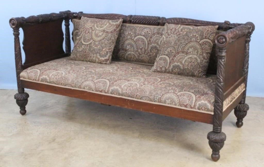 Empire Mahogany Acanthus Carved Sofa