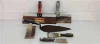 Lot of 6 trowels, tapping knives and putty knives