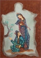 Persian Style Painting on Leather.