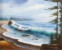 Seascape Cove Painting by June Nelson.