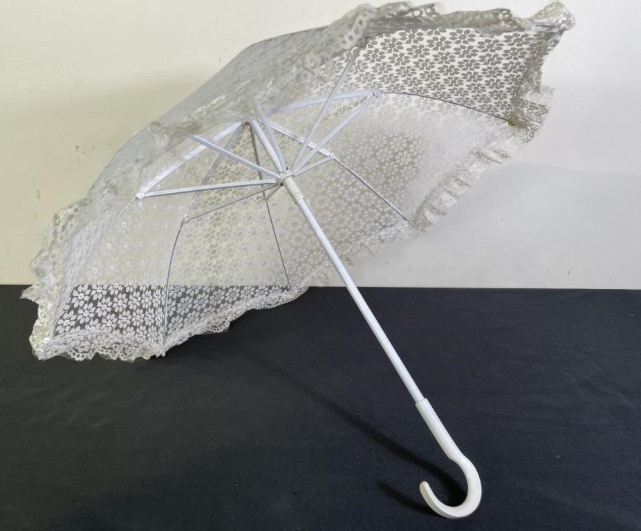 White Lace Parasol Umbrella