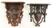 Black Forest Carved Mountain Goat & Stag Shelves