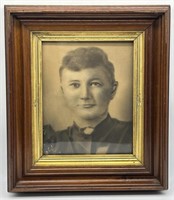Ornate Wooden Frame w/ Photo of Victorian Woman