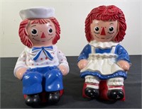 1972 Raggedy Ann & Andy Plastic Figurines (2)