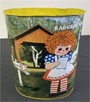 Raggedy Ann & Andy Metal Waste Can