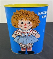 Raggedy Ann & Andy Metal Waste Can