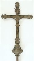 19th C. Processional Crucifix 8' 6" High