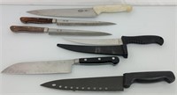 Lot of 6 kitchen knives