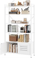 4-Shelf Storage Cabinet  Metal & Wood  White